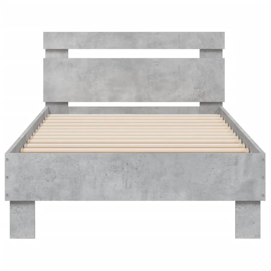 Cadre de lit sans matelas avec tête de lit gris béton 90x200 cm - 5