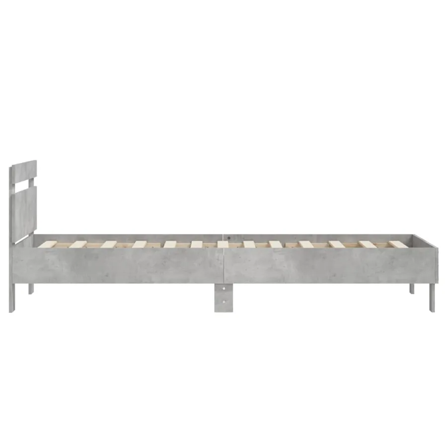 Cadre de lit sans matelas avec tête de lit gris béton 90x200 cm - 6