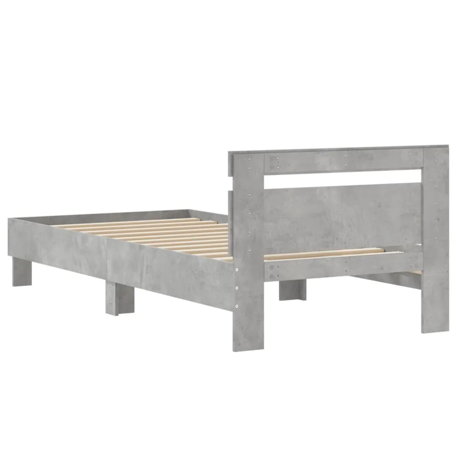 Cadre de lit sans matelas avec tête de lit gris béton 90x200 cm - 7