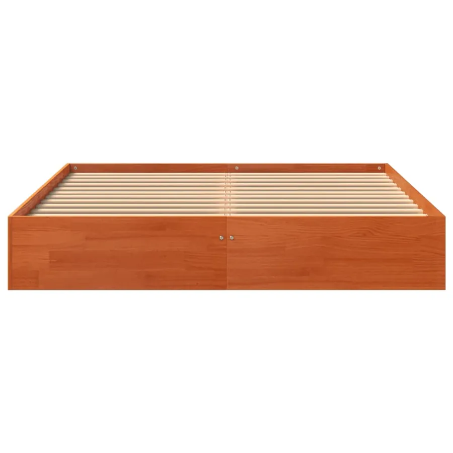 Cadre de lit sans matelas cire marron 120x200cm bois pin massif - 4