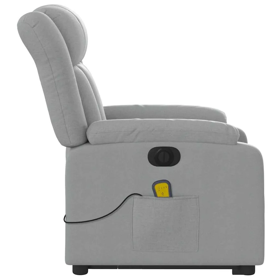 Fauteuil inclinable de massage électrique Gris clair Tissu - 10