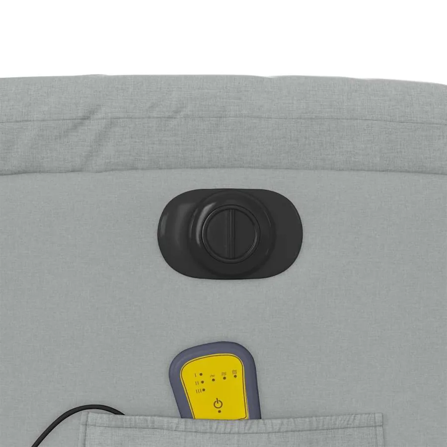 Fauteuil inclinable de massage électrique Gris clair Tissu - 13