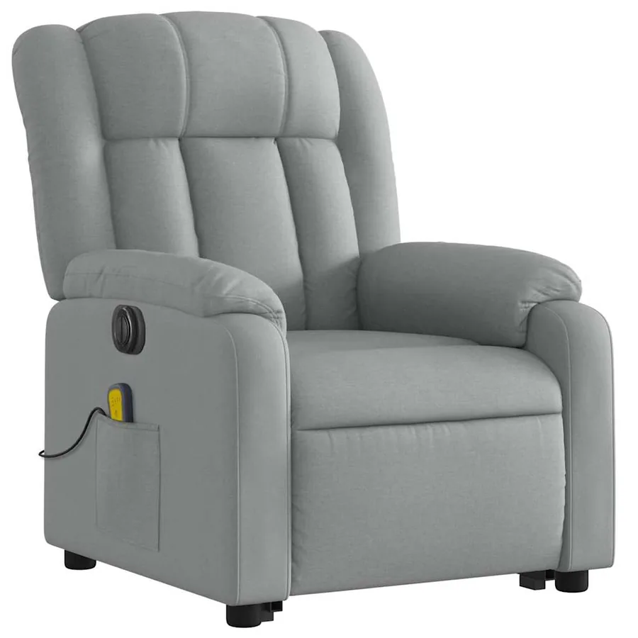 Fauteuil inclinable de massage électrique Gris clair Tissu - 4