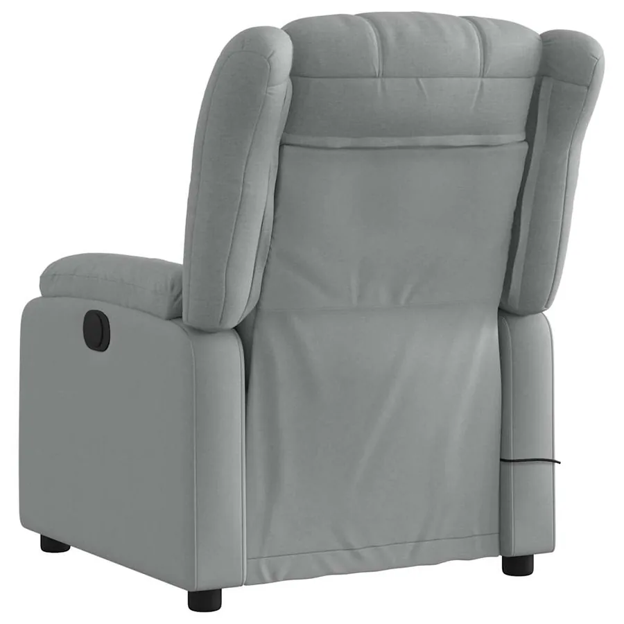 Fauteuil de massage inclinable électrique gris clair tissu - 5