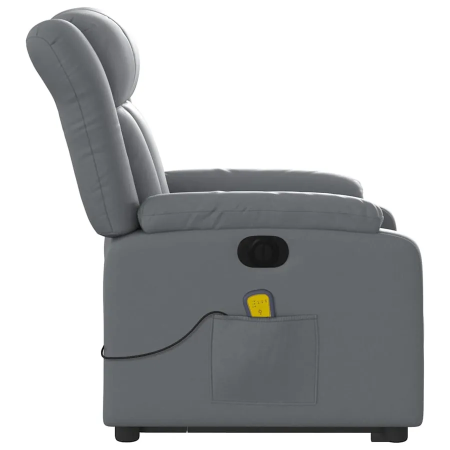 Fauteuil inclinable de massage électrique gris similicuir - 10