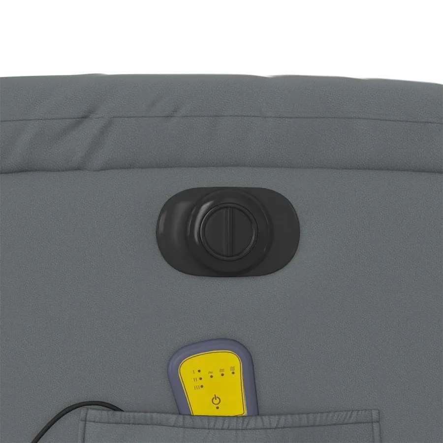 Fauteuil inclinable de massage électrique gris similicuir - 13
