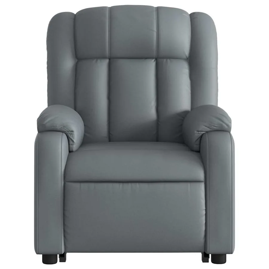 Fauteuil inclinable de massage électrique gris similicuir - 9
