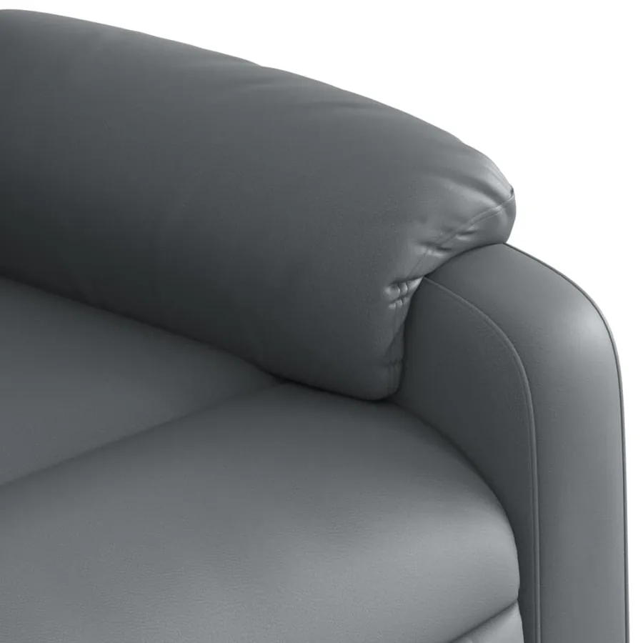 Fauteuil de massage inclinable gris similicuir - 9
