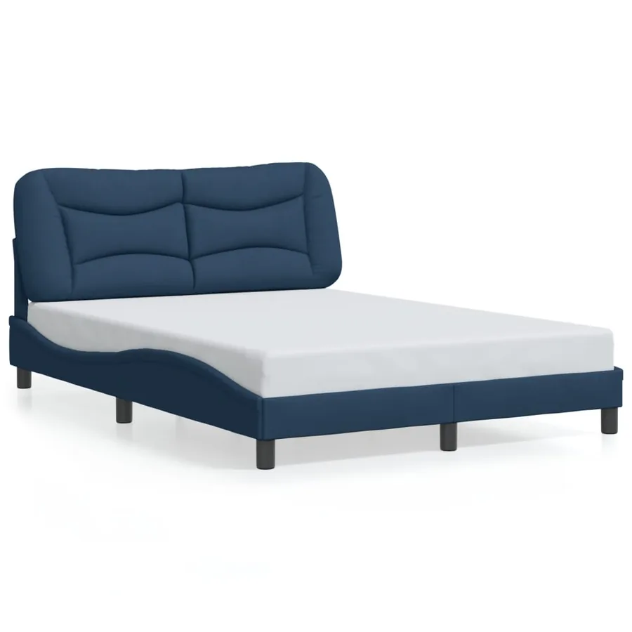 Cadre de lit avec LED sans matelas Hvar bleu 140x200 cm tissu - 5
