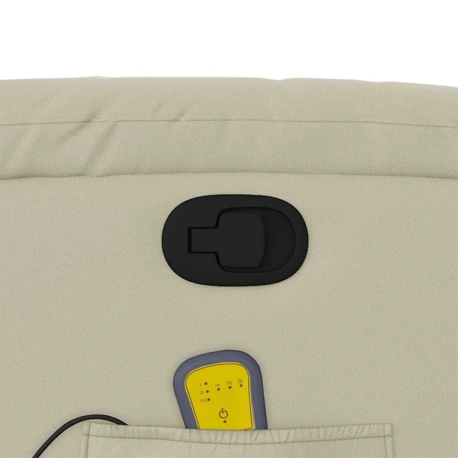 Fauteuil inclinable de massage Crème Similicuir - 11