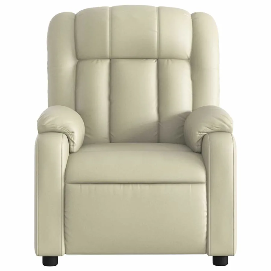 Fauteuil inclinable de massage Crème Similicuir - 8