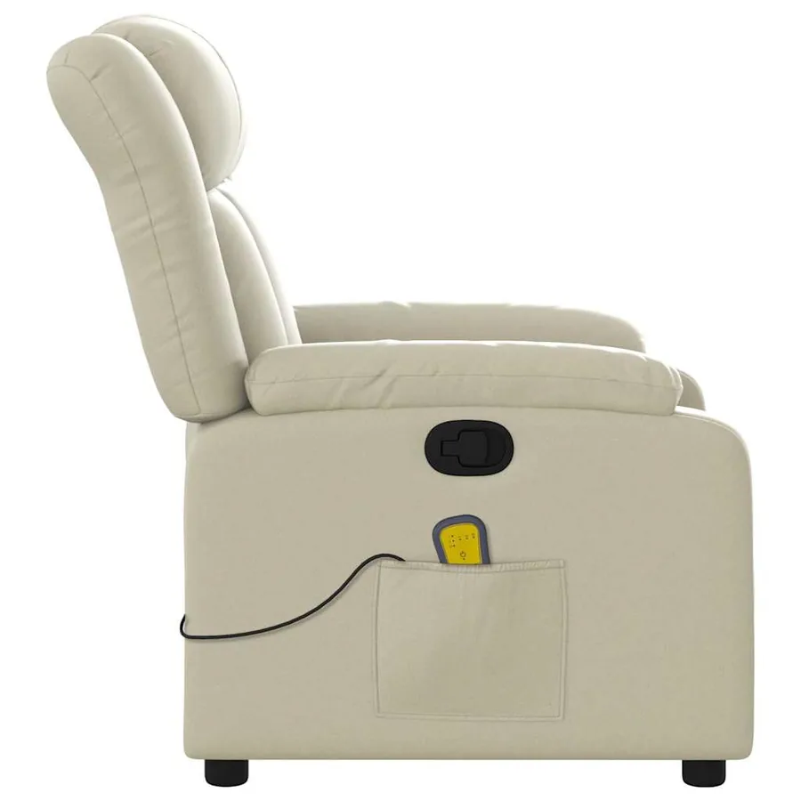 Fauteuil inclinable de massage Crème Similicuir - 9