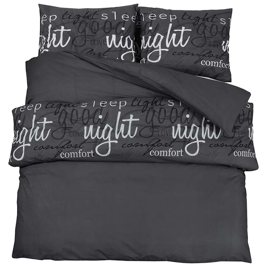 Ensemble de housse de couette Noir 140x200 cm Coton - 2