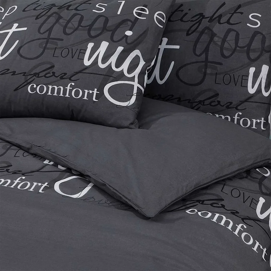 Ensemble de housse de couette Noir 140x200 cm Coton - 5
