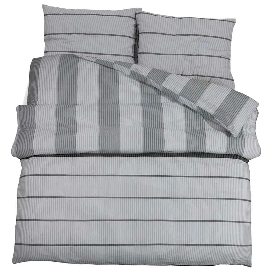 Ensemble de housse de couette Gris 140x200 cm Coton - 2