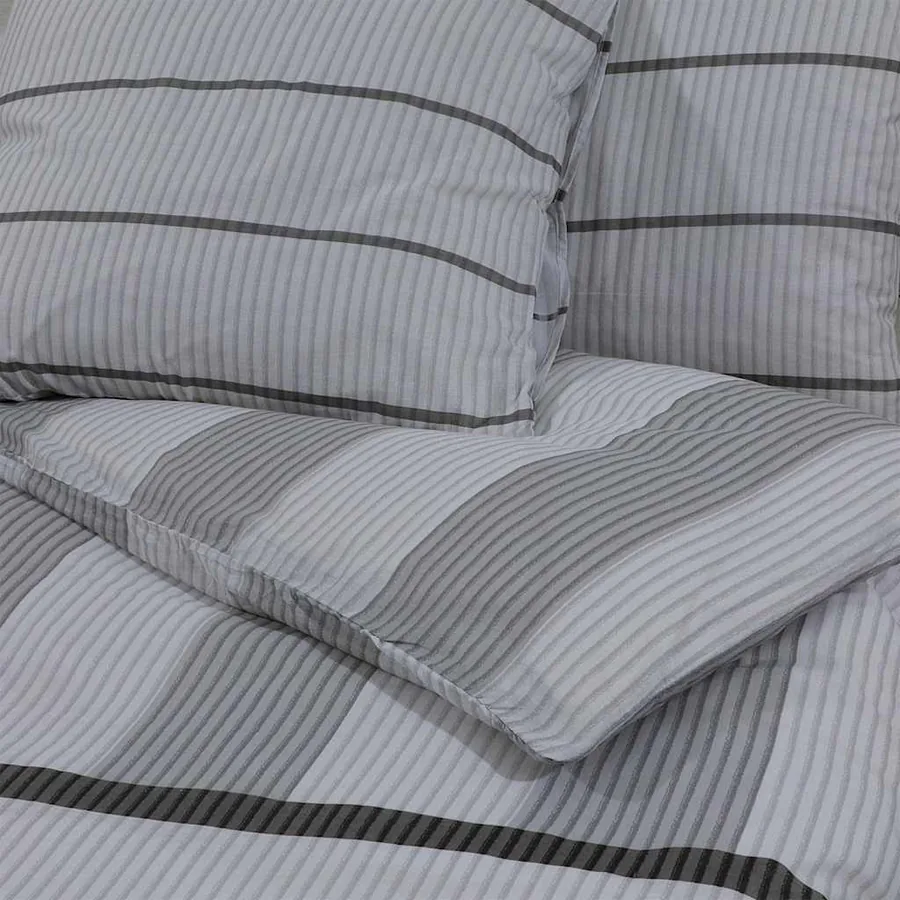 Ensemble de housse de couette Gris 140x200 cm Coton - 5
