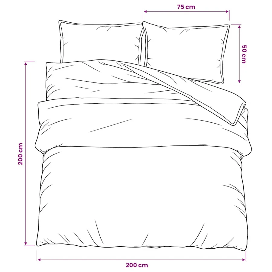 Ensemble de housse de couette gris foncé 200x200 cm Coton - 6