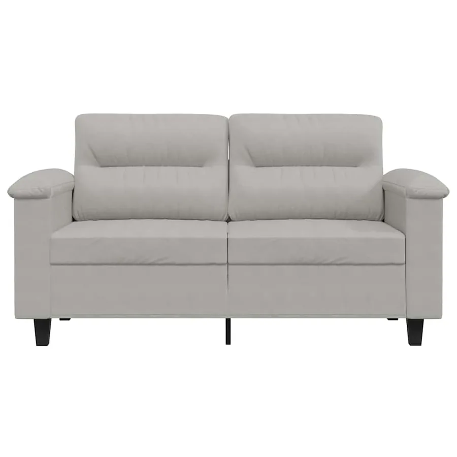 Canapé à 2 places Gris clair 120 cm Tissu microfibre - 4