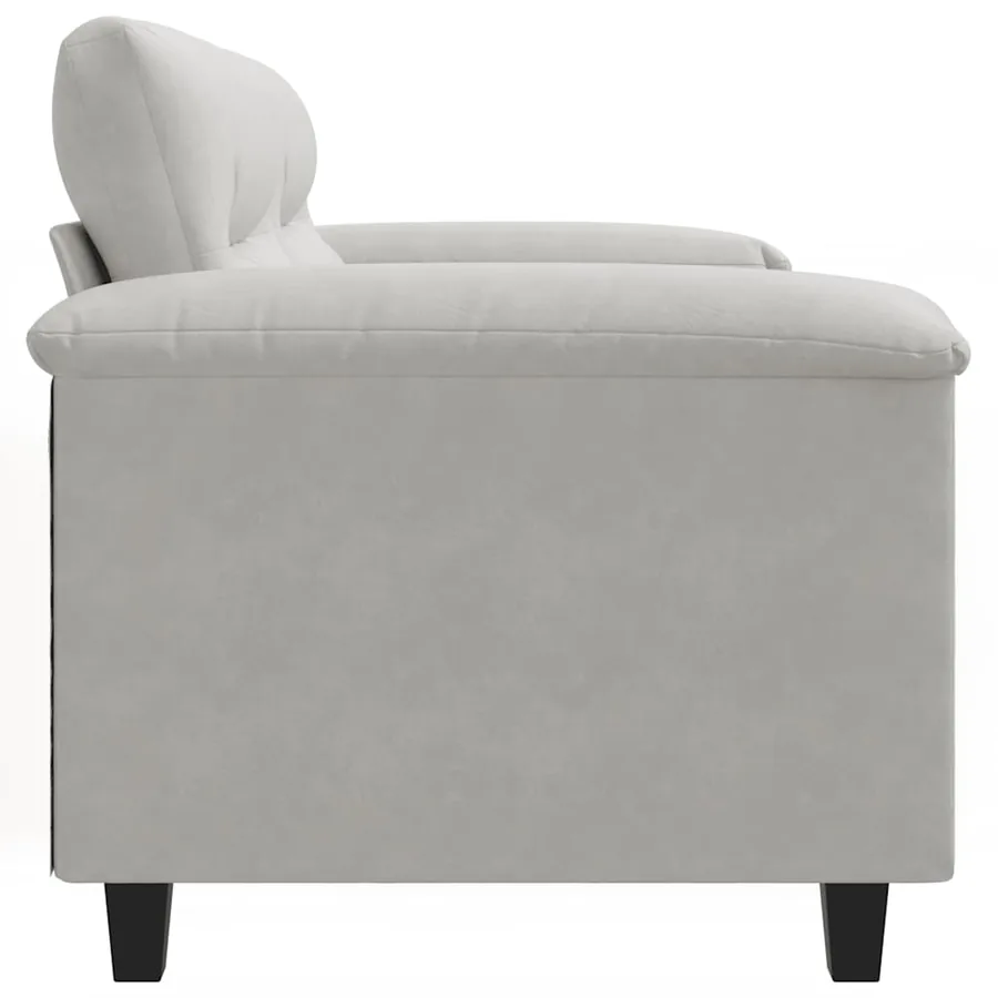Canapé à 2 places Gris clair 120 cm Tissu microfibre - 5