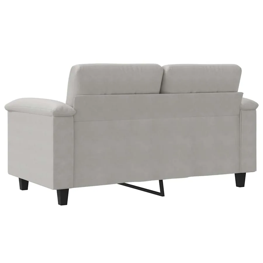 Canapé à 2 places Gris clair 120 cm Tissu microfibre - 6