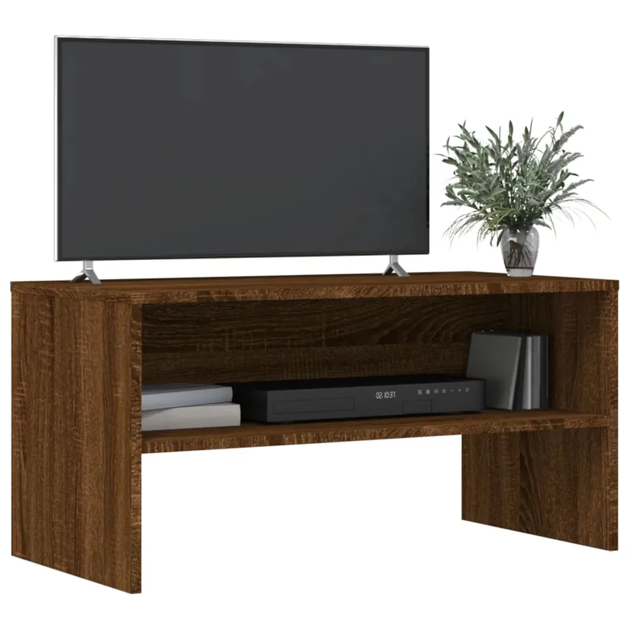 Meuble TV chêne marron 80x40x40 cm bois d'ingénierie - 3