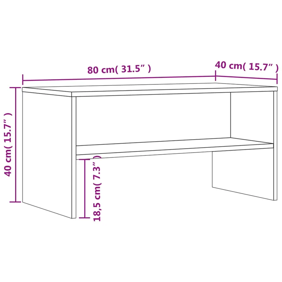 Meuble TV chêne marron 80x40x40 cm bois d'ingénierie - 9