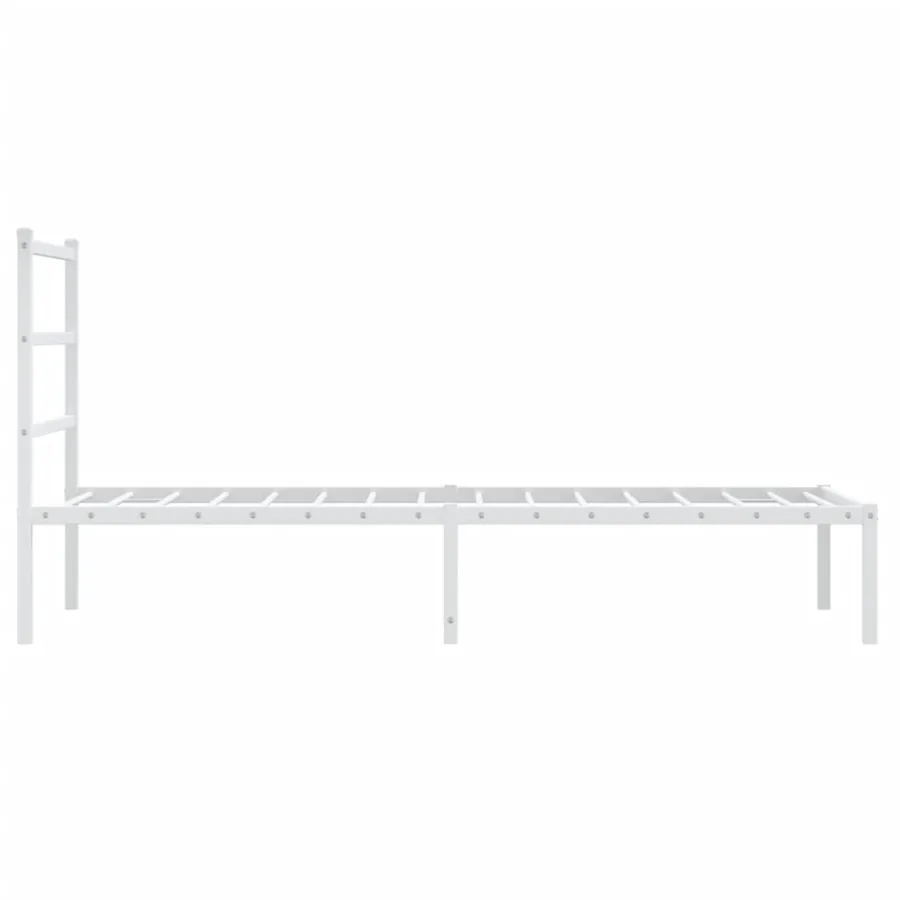 Cadre de lit métal sans matelas avec tête de lit blanc 90x200cm - 6