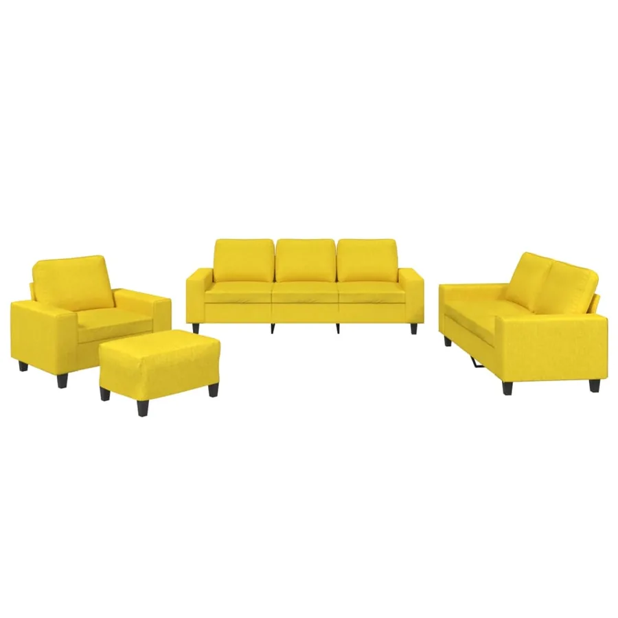 Ensemble de canapés 4 pcs jaune clair tissu - 2