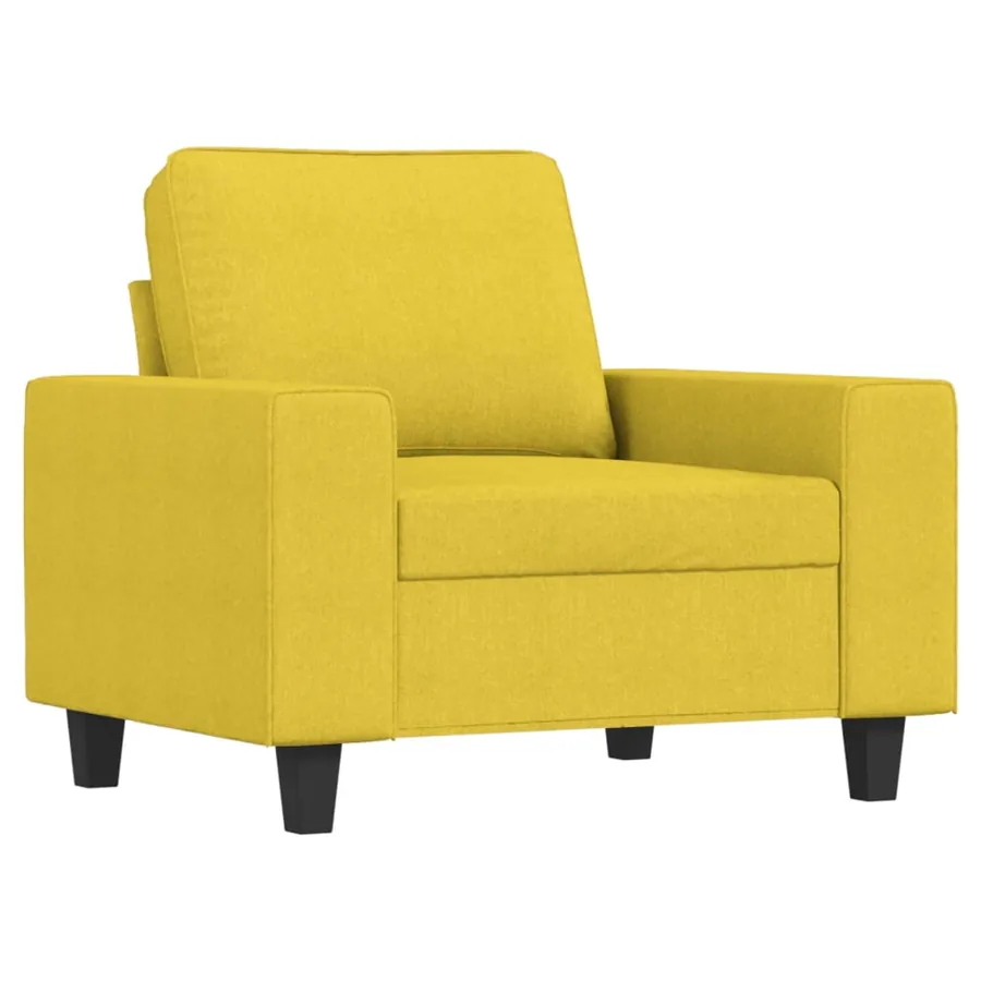 Ensemble de canapés 4 pcs jaune clair tissu - 3