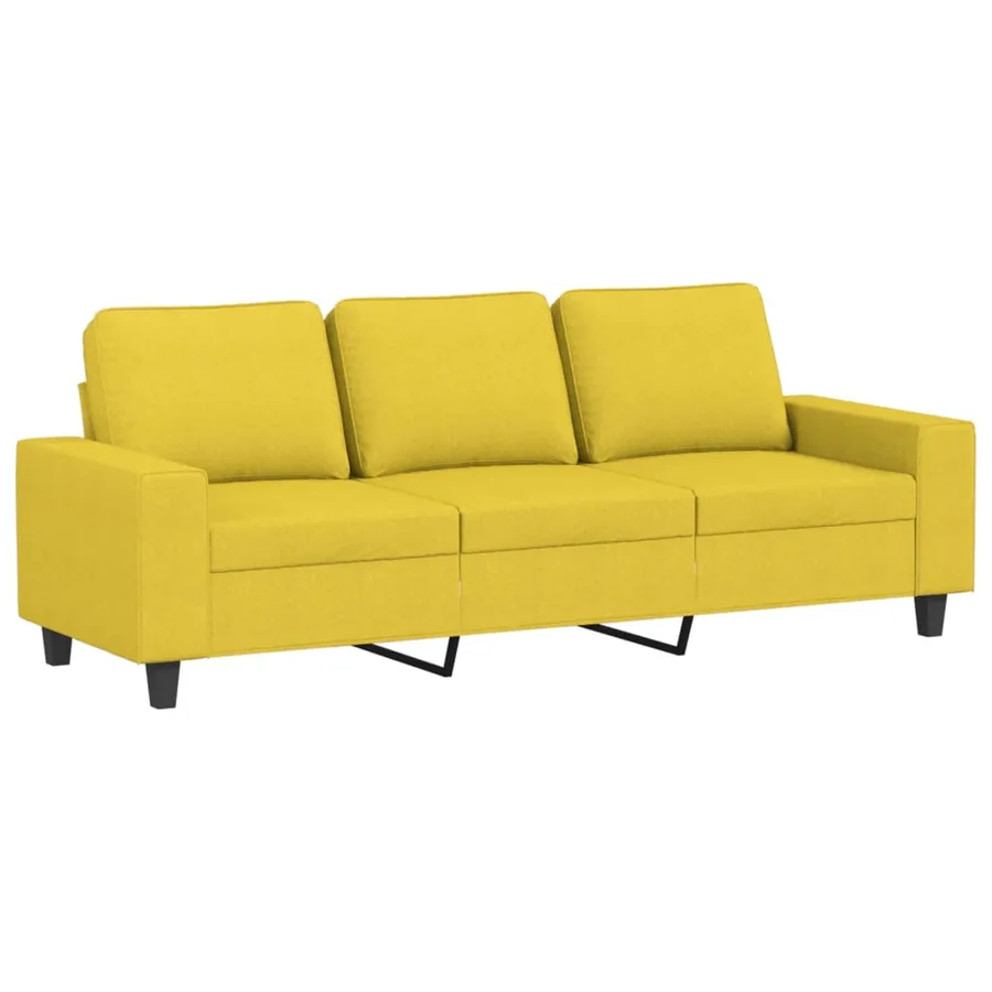Ensemble de canapés 4 pcs jaune clair tissu - 5