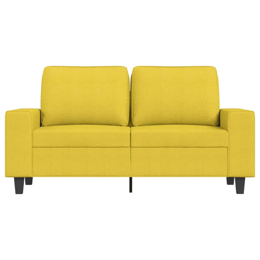 Canapé à 2 places Jaune clair 120 cm Tissu - 3