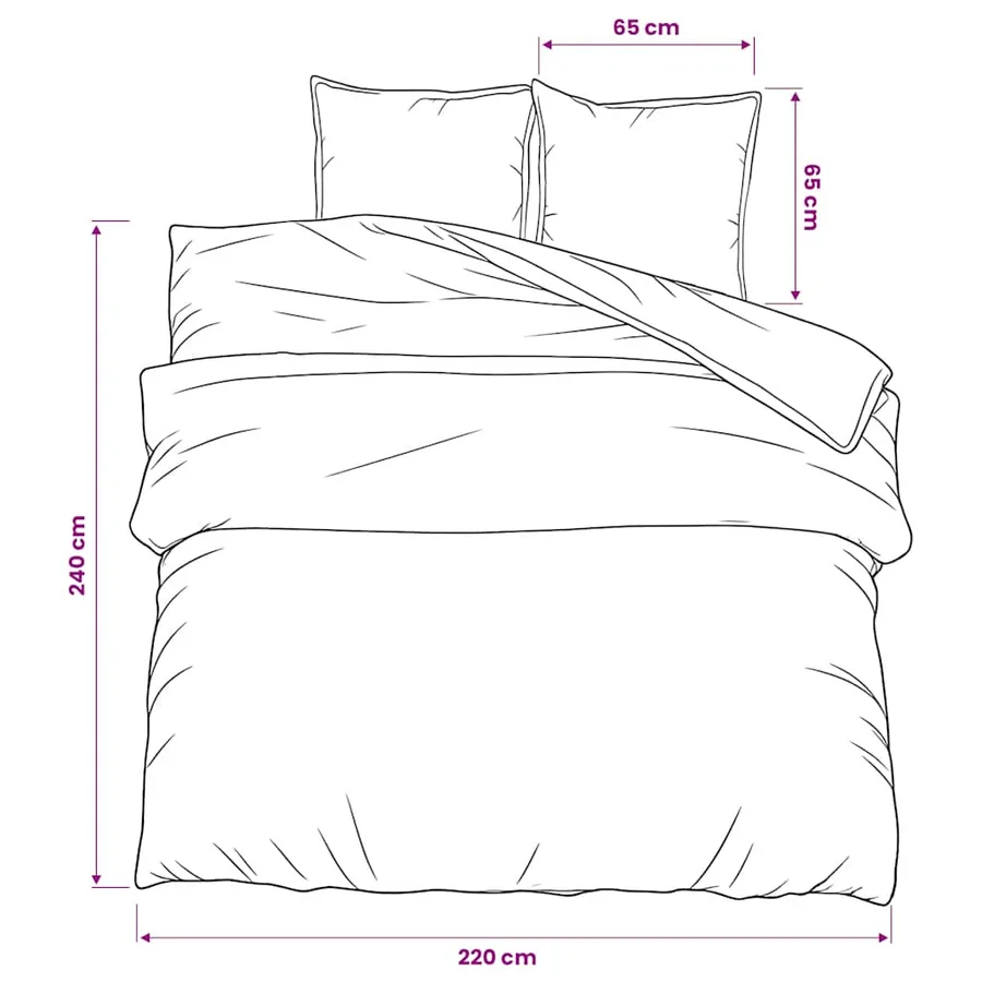 Ensemble de housse de couette noir et blanc 220x240 cm Coton - 6