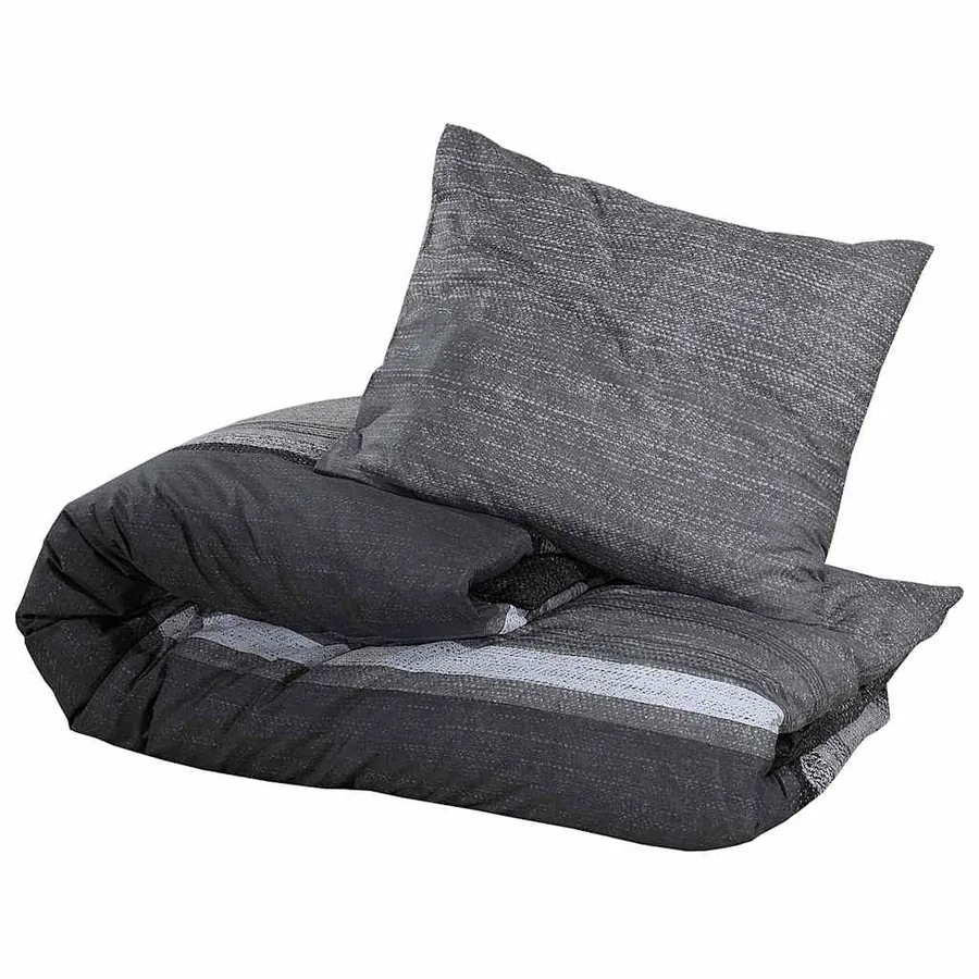 Ensemble de housse de couette gris foncé 200x200 cm Coton - 3