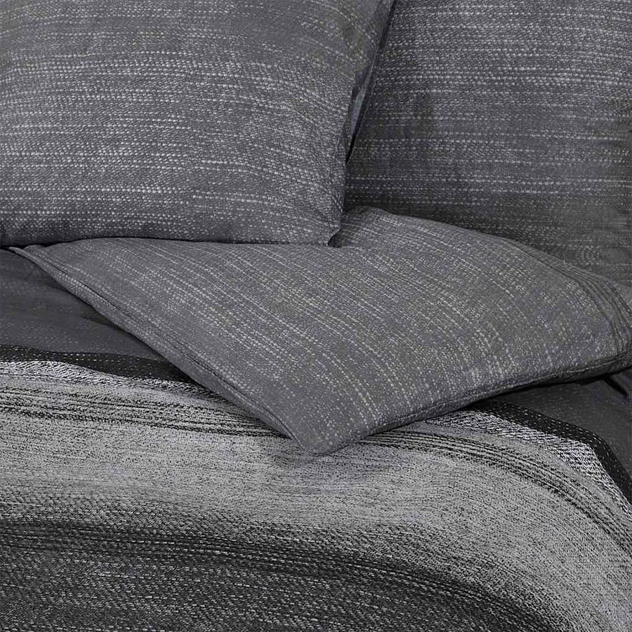 Ensemble de housse de couette gris foncé 200x200 cm Coton - 5
