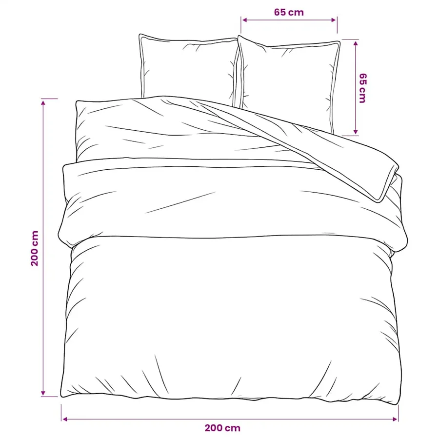 Ensemble de housse de couette gris foncé 200x200 cm Coton - 6