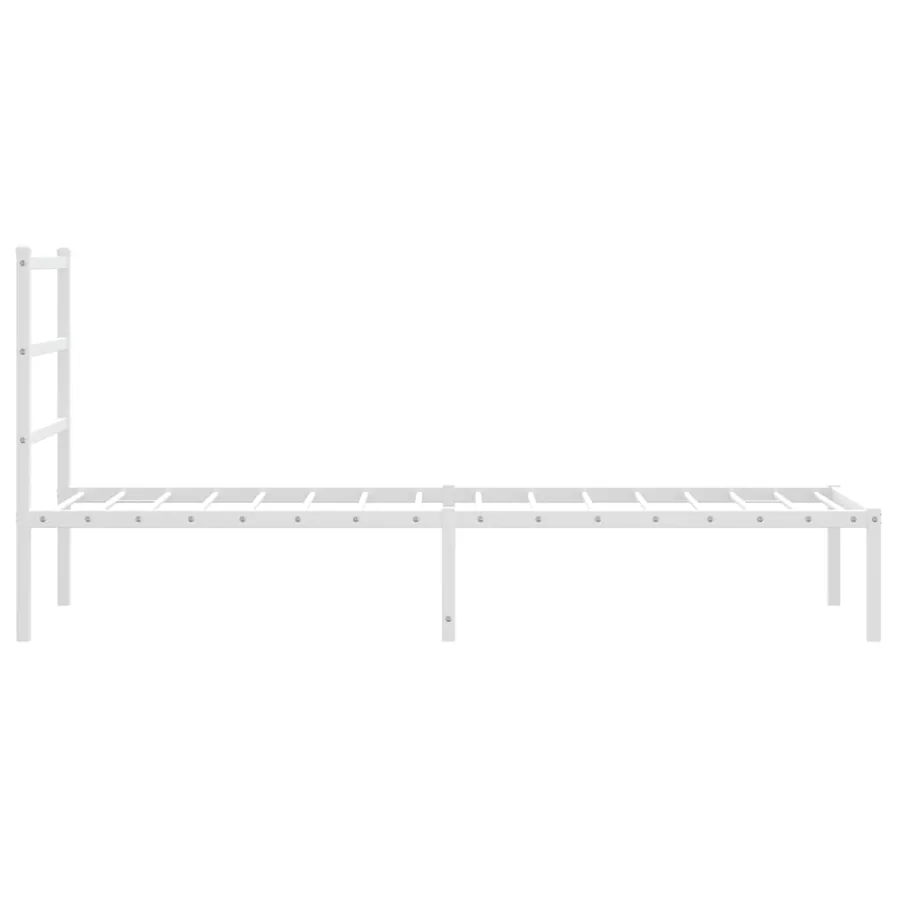 Cadre de lit métal sans matelas avec tête de lit blanc 80x200cm - 6