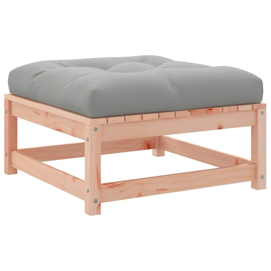 Repose-pied de jardin avec coussin bois massif douglas - 7