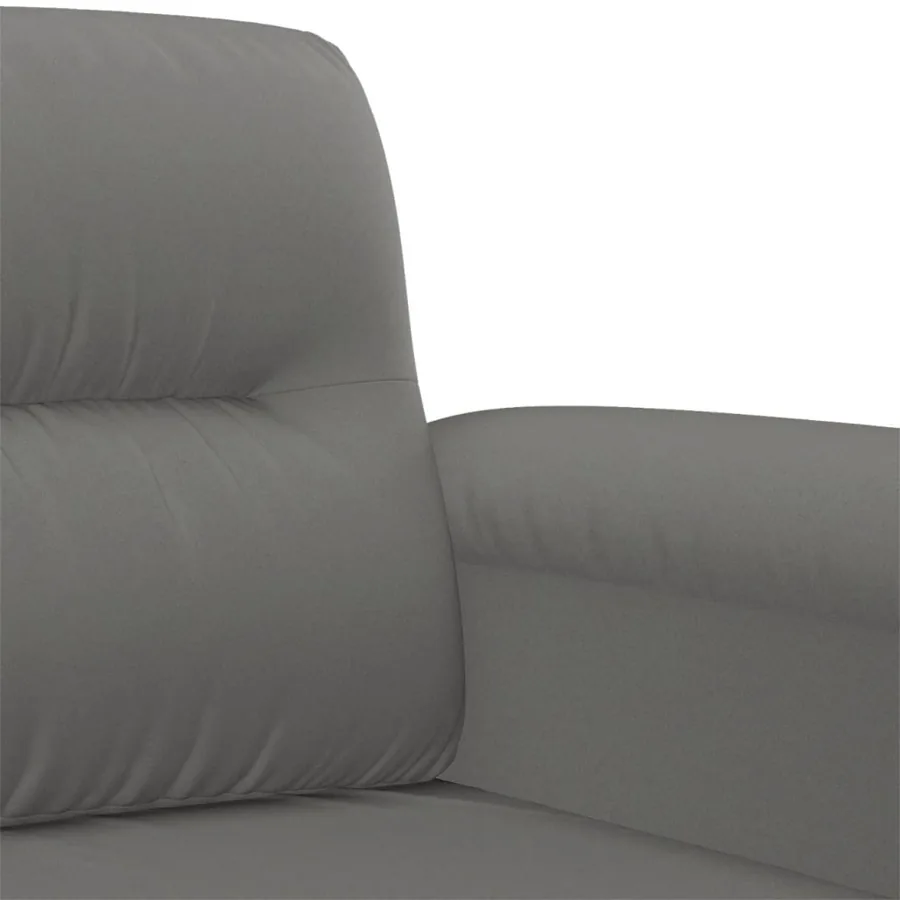 Ensemble de canapés 2 pcs coussins Gris foncé Tissu microfibre - 6