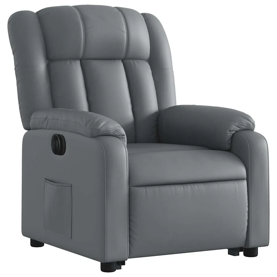 Fauteuil inclinable électrique gris similicuir - 4