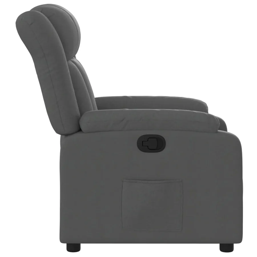 Fauteuil inclinable en tissu gris foncé - 7