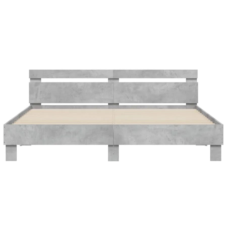 Cadre de lit avec LED sans matelas gris béton 180x200 cm - 7