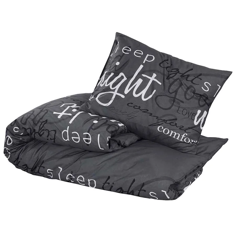 Ensemble de housse de couette Noir 200x200 cm Coton - 3