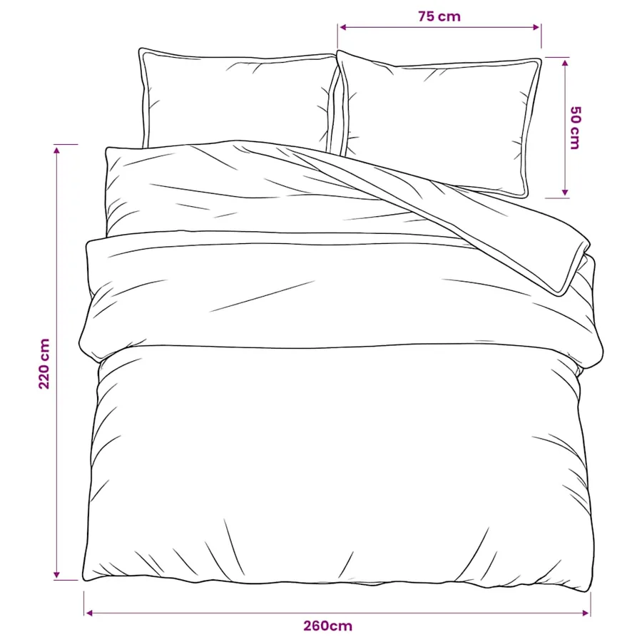 Ensemble de housse de couette Gris 260x220 cm Coton - 6