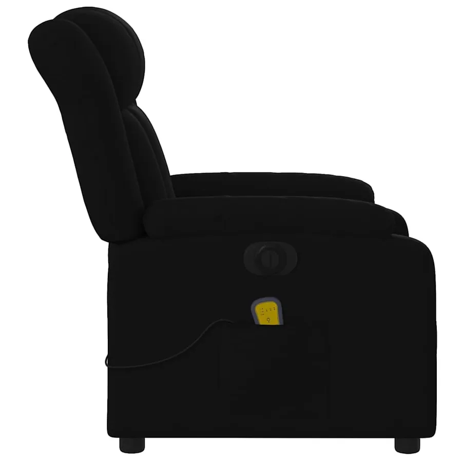 Fauteuil de massage inclinable électrique Noir Tissu - 10