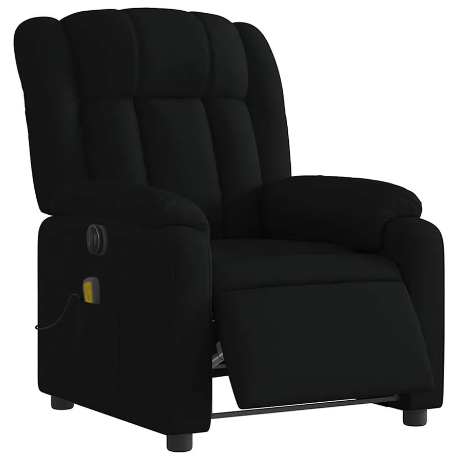 Fauteuil de massage inclinable électrique Noir Tissu - 3