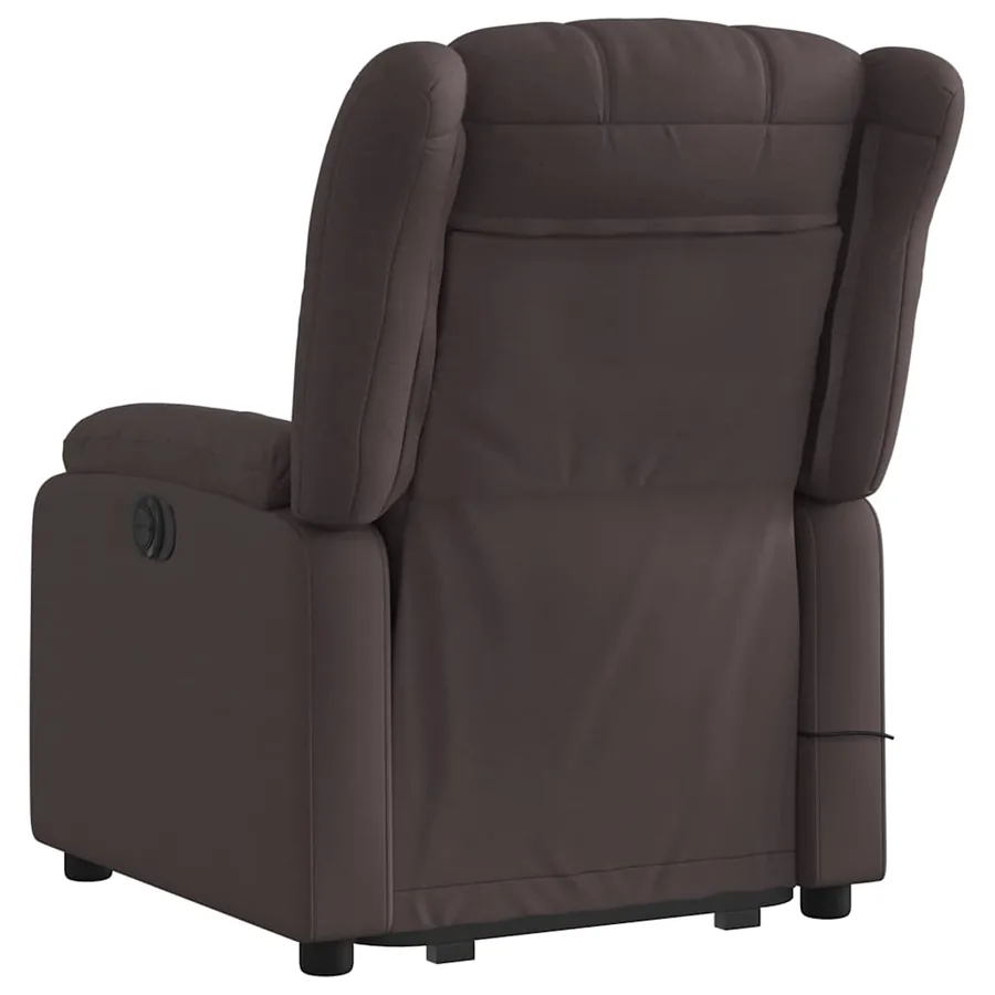 Fauteuil inclinable de massage Marron foncé Tissu - 5