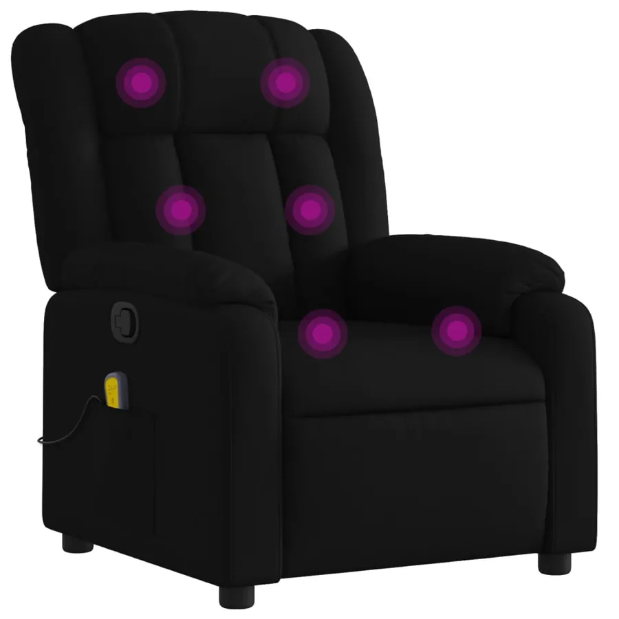 Fauteuil inclinable de massage noir tissu - 2