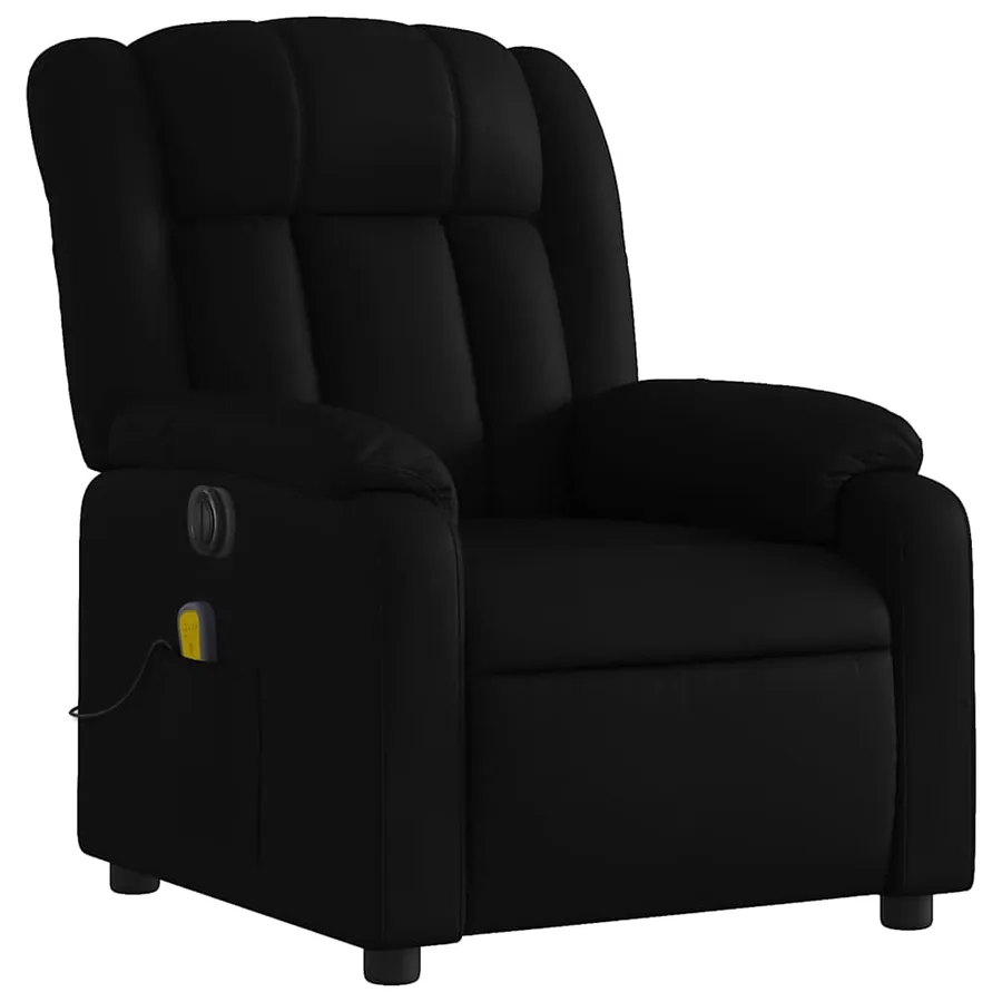 Fauteuil de massage inclinable électrique noir similicuir - 4