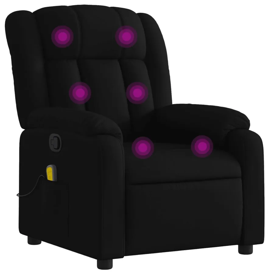Fauteuil de massage inclinable noir tissu - 2