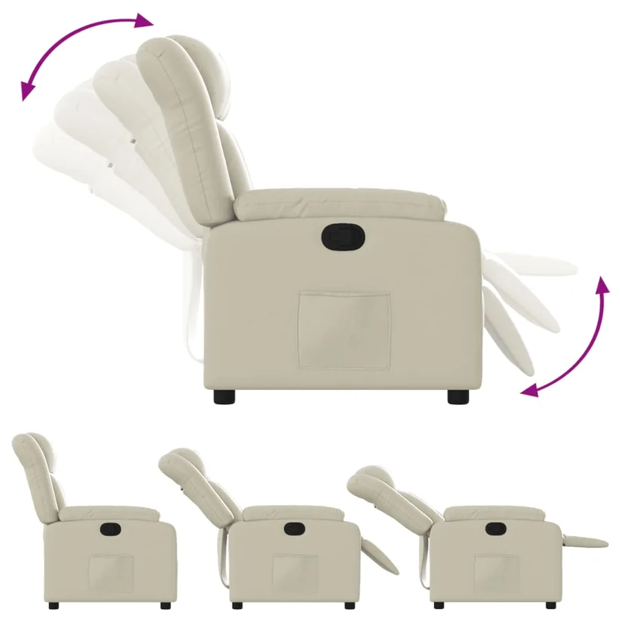 Fauteuil inclinable Crème Similicuir - 4